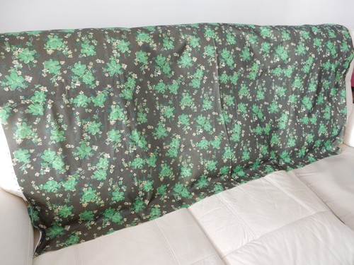 Vintage crimplene green floral - crimplene,
