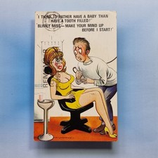 Saucy Comic Postcard 1971 Dentist Chair Blonde Boobs Filling Bamforth & Co