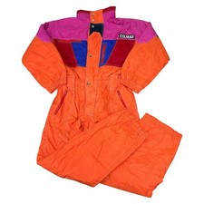 Vintage Colmar Ski Suit One Piece 90s Snow Retro Neon Orange Womens Medium