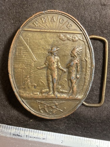 Indian peace medal belt buckle - peace,