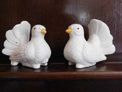 Pair vintage hand painted - pair,