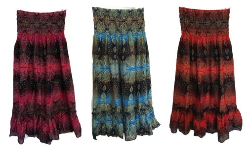 Paisley design midi skirt - paisley,