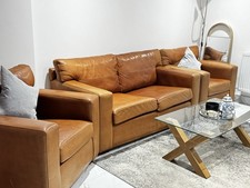 Genuine Tan Leather 3- piece