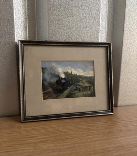Vintage steam train painting - train,