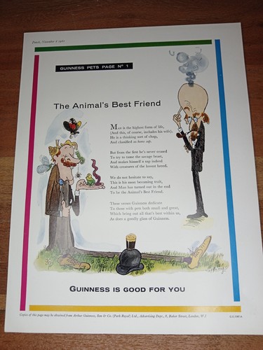 Guinness original 1961 print - guinness,