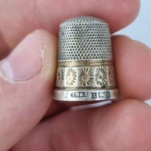 Antique solid silver thimble - antique,