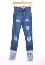 Topshop Moto Jamie Jeans W26 L32 Light Blue Wash Skinny High Waisted Distressed