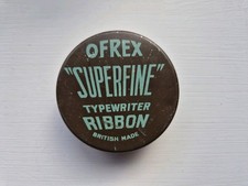 Vintage Ofrex Superfine Typewriter Ribbon Tin and ink spool