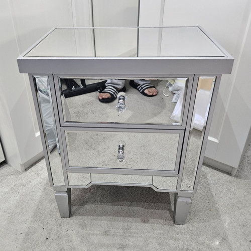 Silver mirrored drawer - 2x,