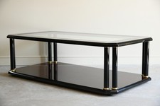 Large Mahogany & Glass Coffee Table