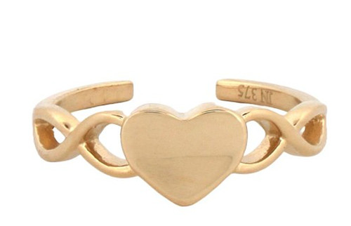 9ct gold heart toe - 9ct, ring
