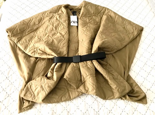 Zara quilted belted - poncho, in