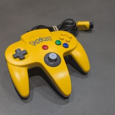 Nintendo 64 N64 Controller Pokemon Pikachu Yellow And Blue Good Condition