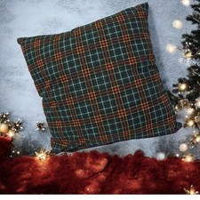 2 x Green Tartan cushion covers 45 x 45 cm