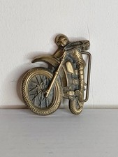 Vintage 1979 Dirt Bike Motocross Belt Buckle Bergamot Brass