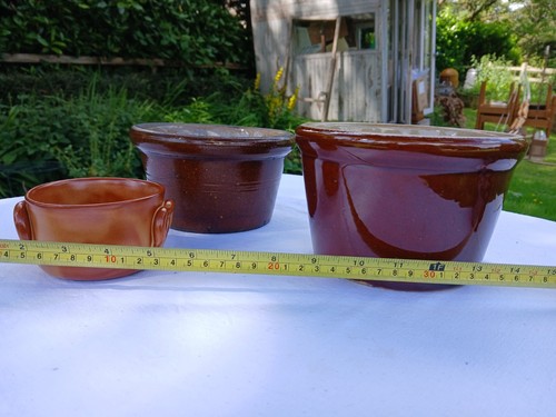 Earthenware vintage pots - earthenware,