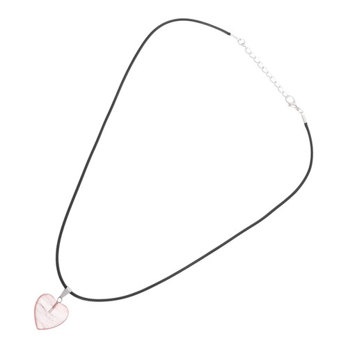 Natural crystal heart pendant - natural,