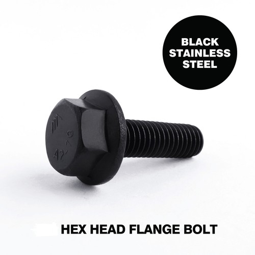 Black stainless steel hex head - black,