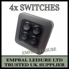 CBE C-Line Light Switch Panel Campervan Caravan Motorhome Gun Metal Grey Frame