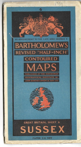 Vintage bartholomews map - vintage,