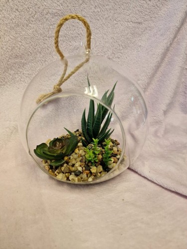 Faux succulent terrarium - terrarium,