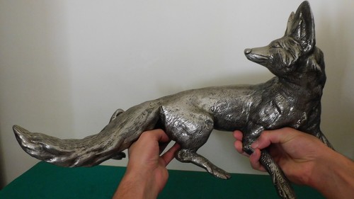 Vintage metal fox - fox, statue