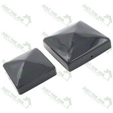 METAL FENCE POST CAPS | Anthracite Grey | 75 or 100mm Pyramid Square Post Topper
