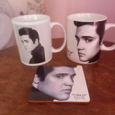 2 Elvis Presley Mugs Plus 1 Coaster Coas