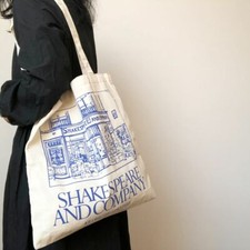 Women Canvas Shoulder Bag Shakespeare Print Ladies Lightweight Shopping Bag