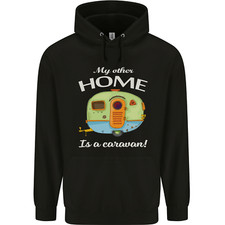 My Other Home Is a Caravan Caravanning Mens 80% Cotton Hoodie