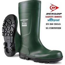 Mens Ladies Dunlop Safety Wellington Wellies Rain Mucker Steel Toe Caps Boots Sz