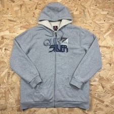 Quiksilver Full Zip Fleece Lined Hoodie Size XXL Grey