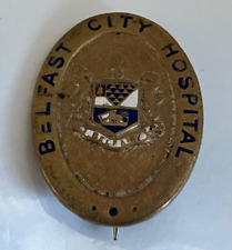 VINTAGE BELFAST CITY HOSPITAL NURSES QUALIFICATION ENAMEL LAPEL PIN BADGE