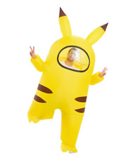 Adult Inflatable Pikachu Costume Halloween Party Cosplay Blow up Fancy Dress UK