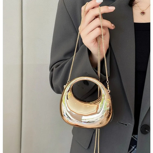 Mini golden evening bag - golden,