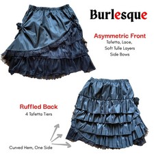 Burleska Black Tafetta Ruffled