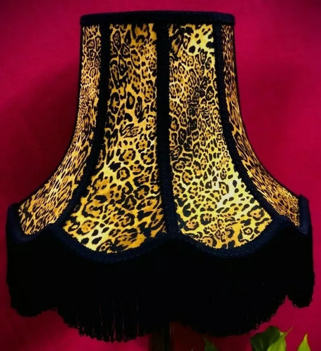 Leopard print table lampshades