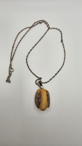 Tagua nut pendant - nut, necklace