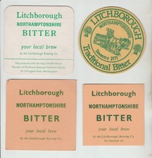 4xdifferent  LITCHBOROUGH  BEERMATS cat nos 1 6 4 5