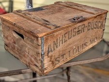 Antique ANHEUSER-BUCSH BEVO Wooden Shipping Crate ~ c1917 ~ Columbia Box Co.