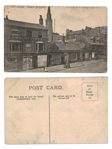 Vintage postcard old leeds - vintage,