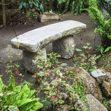 Stone Cast Curved Garden Bench