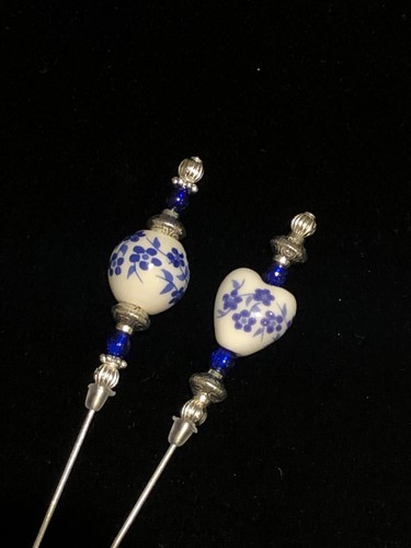 Handmade blue flower silver