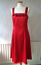 Pretty BNWT BHS Poppy Red Satin Party/Cruise/Evening/Prom Dress Bust 36" size 14