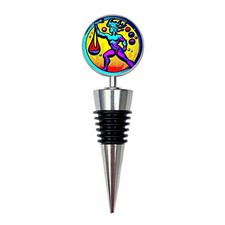 Aquarius Wine Bottle Stopper | Pop Art Zodiac Gift, Astrology Wine Lover Present