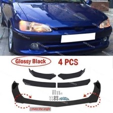 Gloss Black For Peugeot Car Front Bumper Chin Lip Splitter Spoiler Body Kit UK