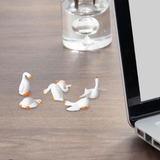 6Pcs Mini Desk Goose Figurines