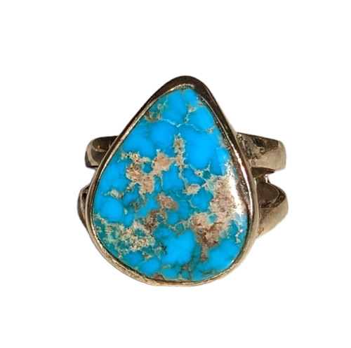 Natural persian turquoise ring - natural,
