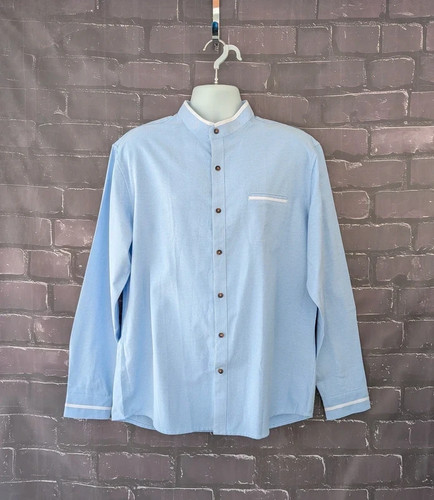 Men blue cotton long sleeve - blue,