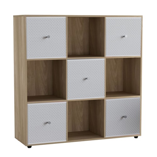 Cube oak bookcase shelving - 9,